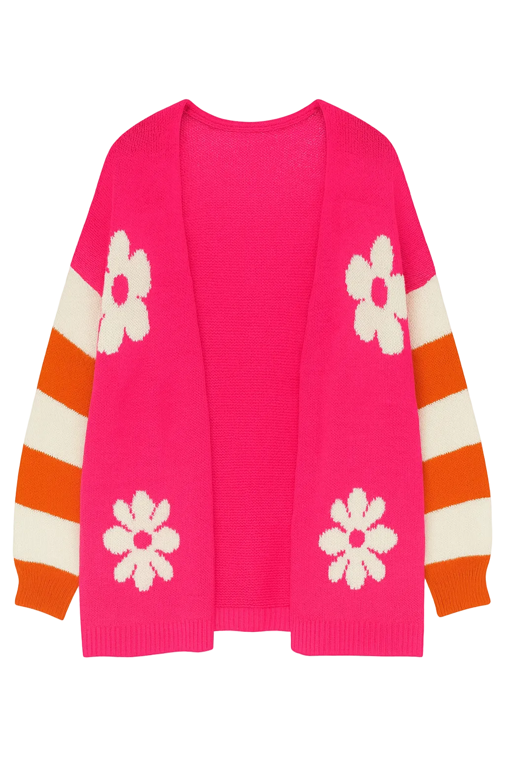 Strikcardigan, Blomster