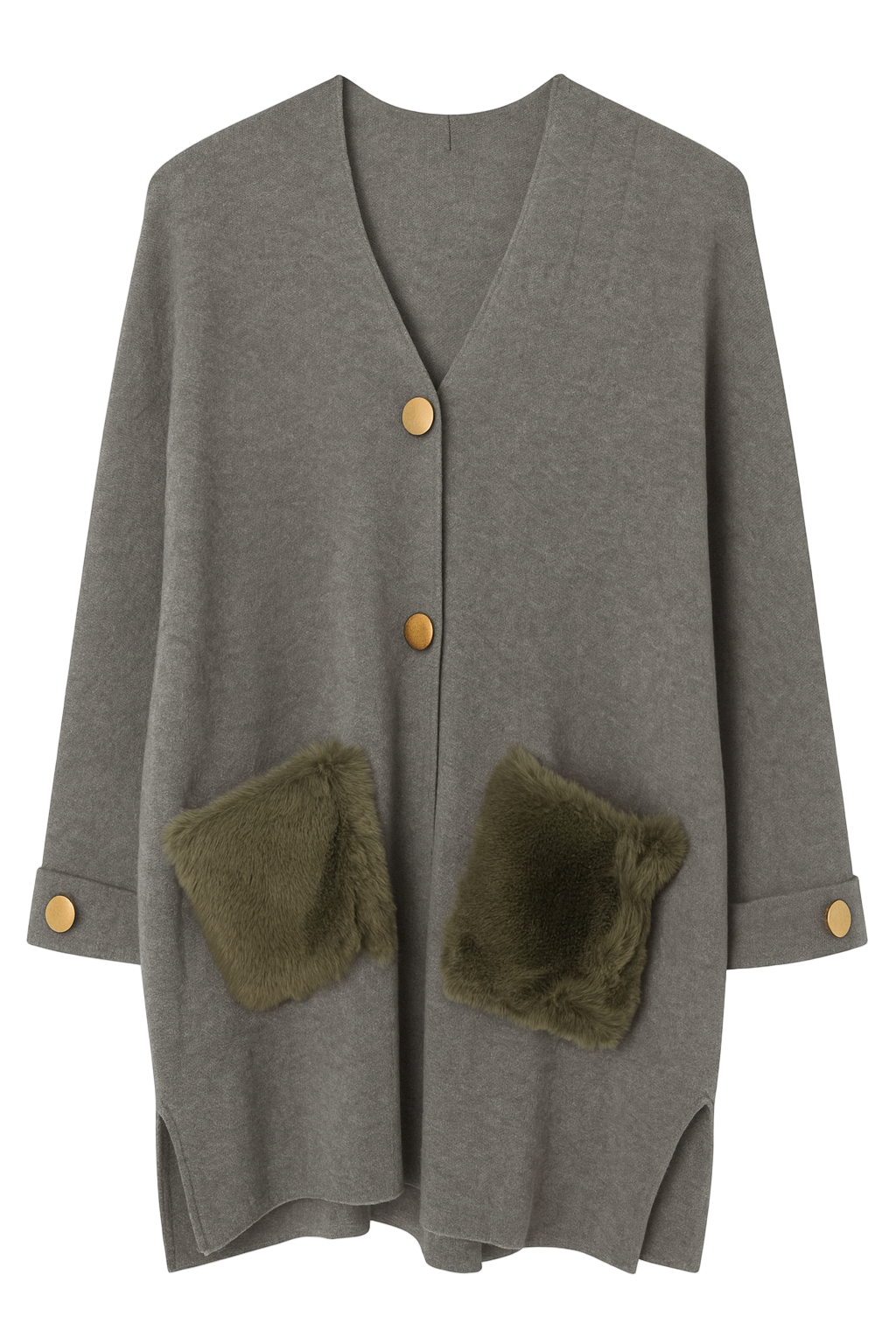 Cardigan Pelslommer - Brystmål 150cm