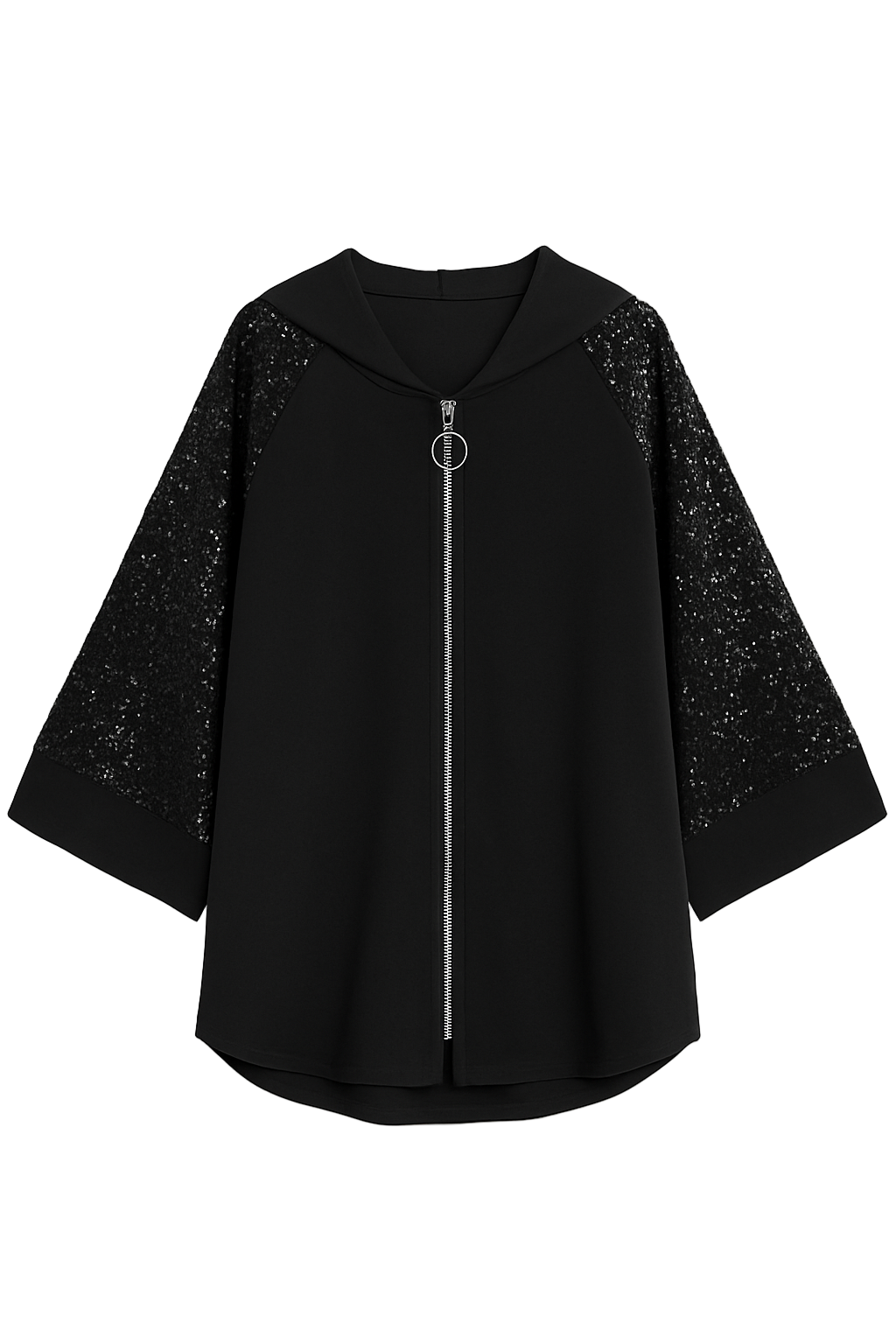 Sweatshirt cardigan med pailletter