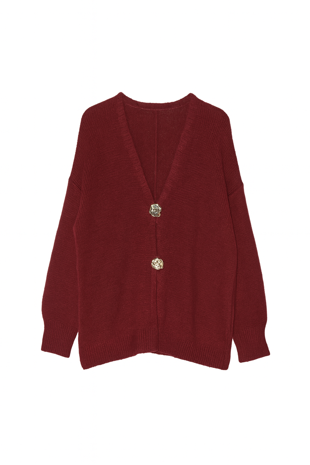Strikcardigan med guld rose knapper by Miss Moon