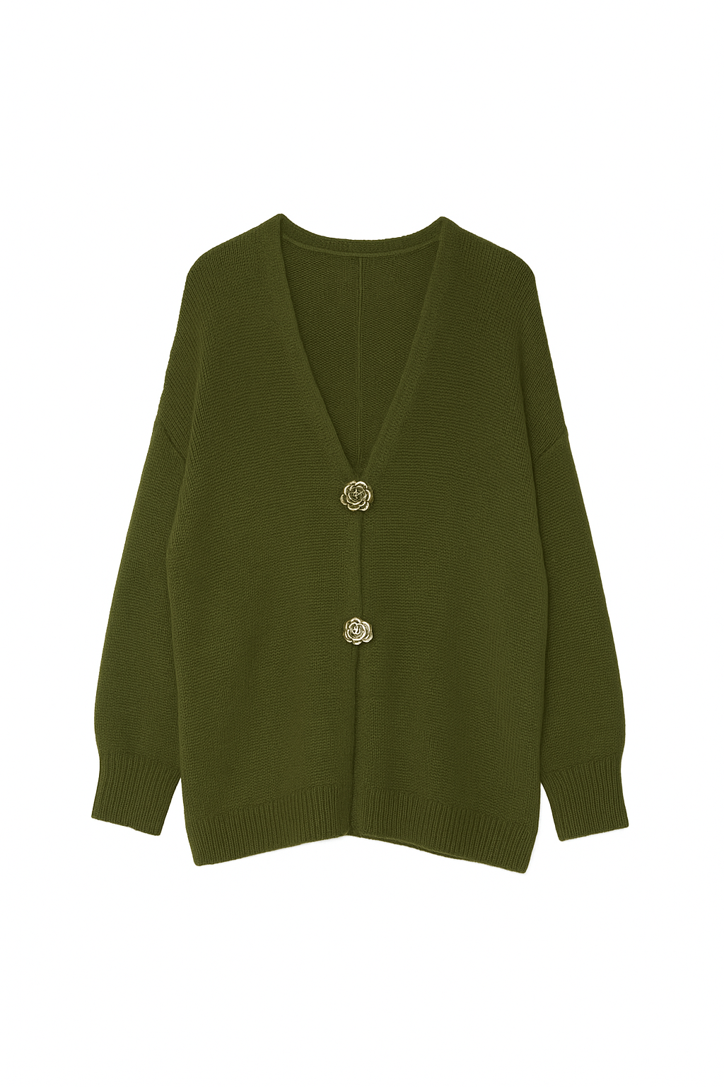 Strikcardigan med guld rose knapper by Miss Moon