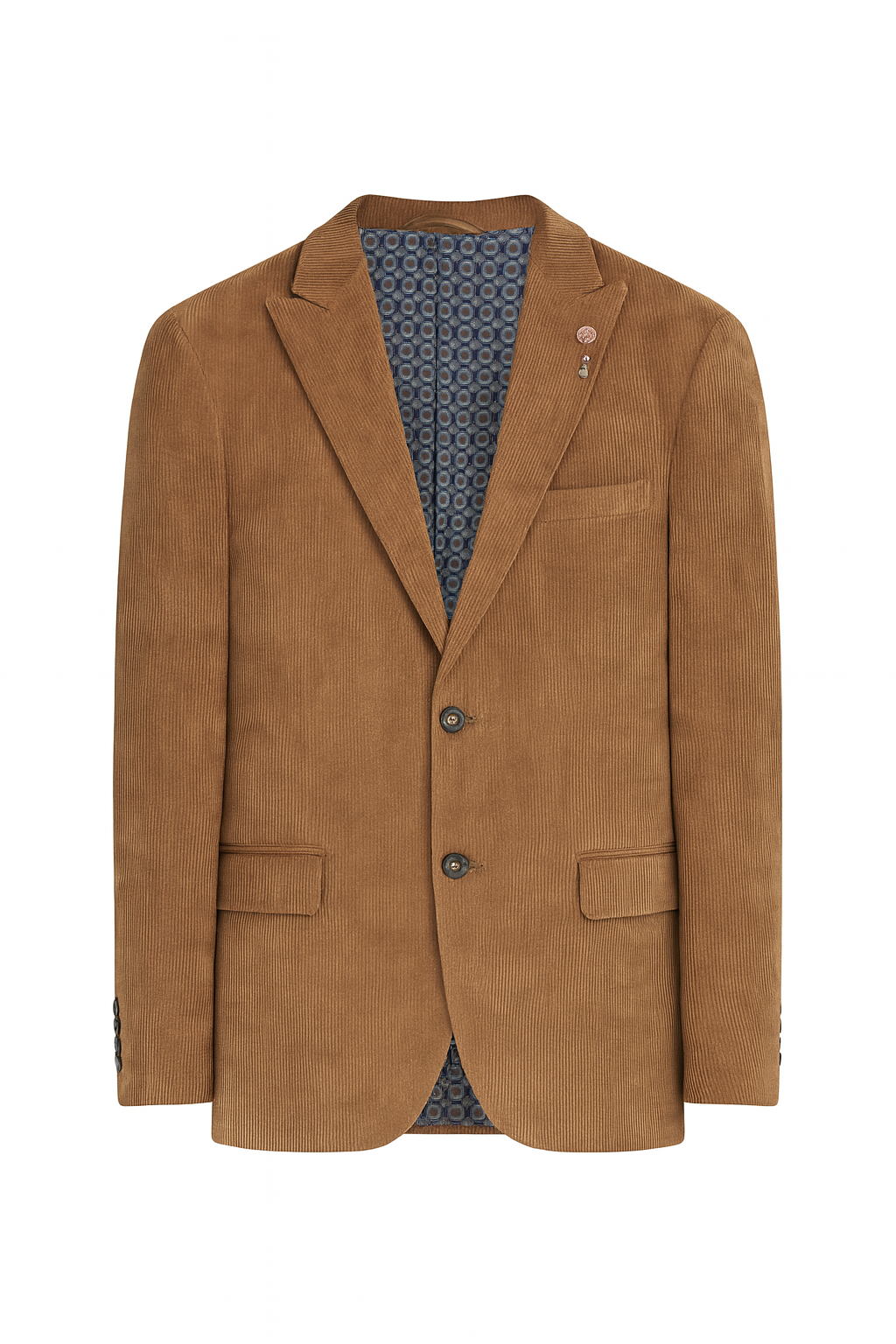 Brun blazer i fløjl med detalje på rever herre by Krone 1