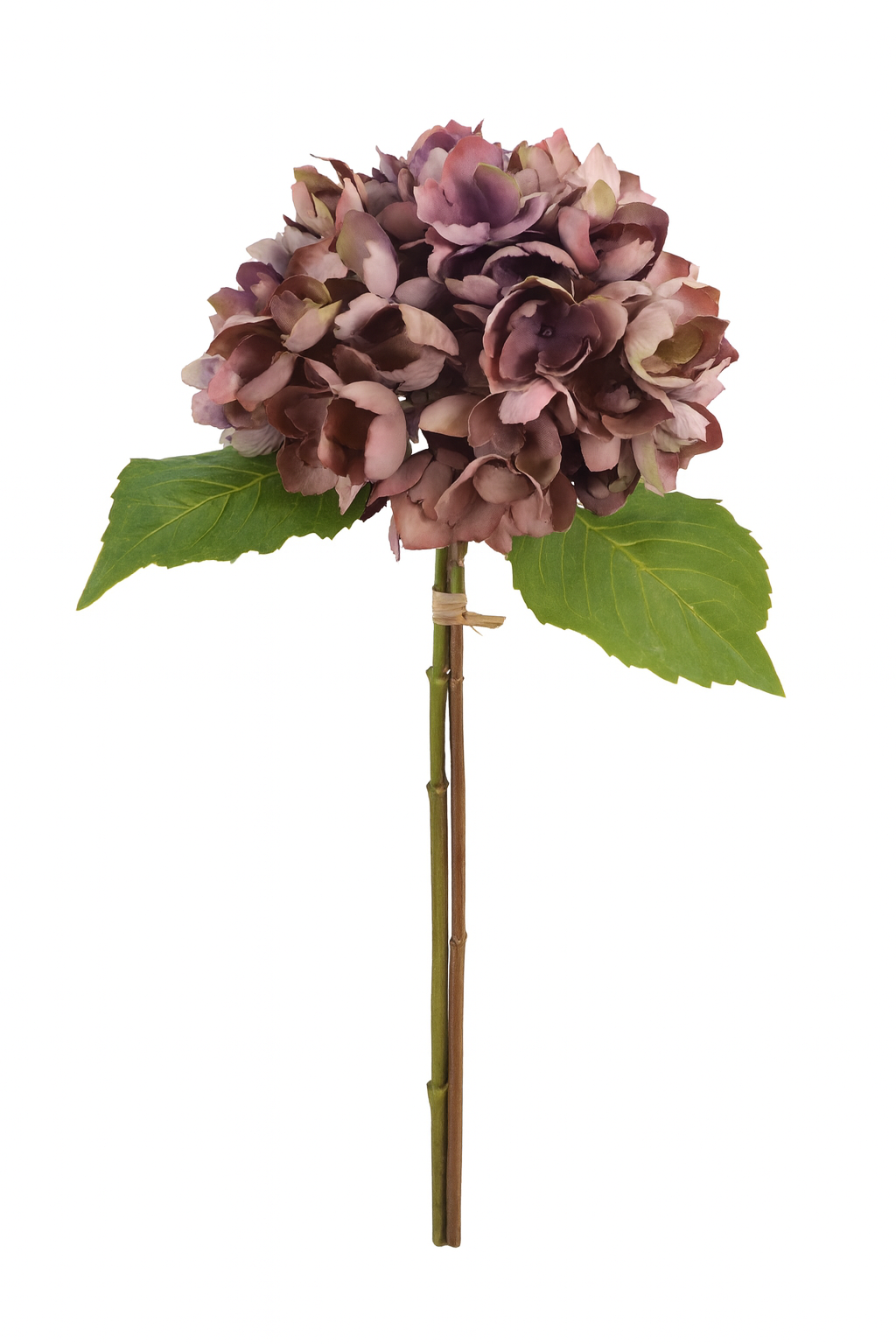 Kunstig Hortensia Pick med Blade Mørkerød 35cm by Deko Florale