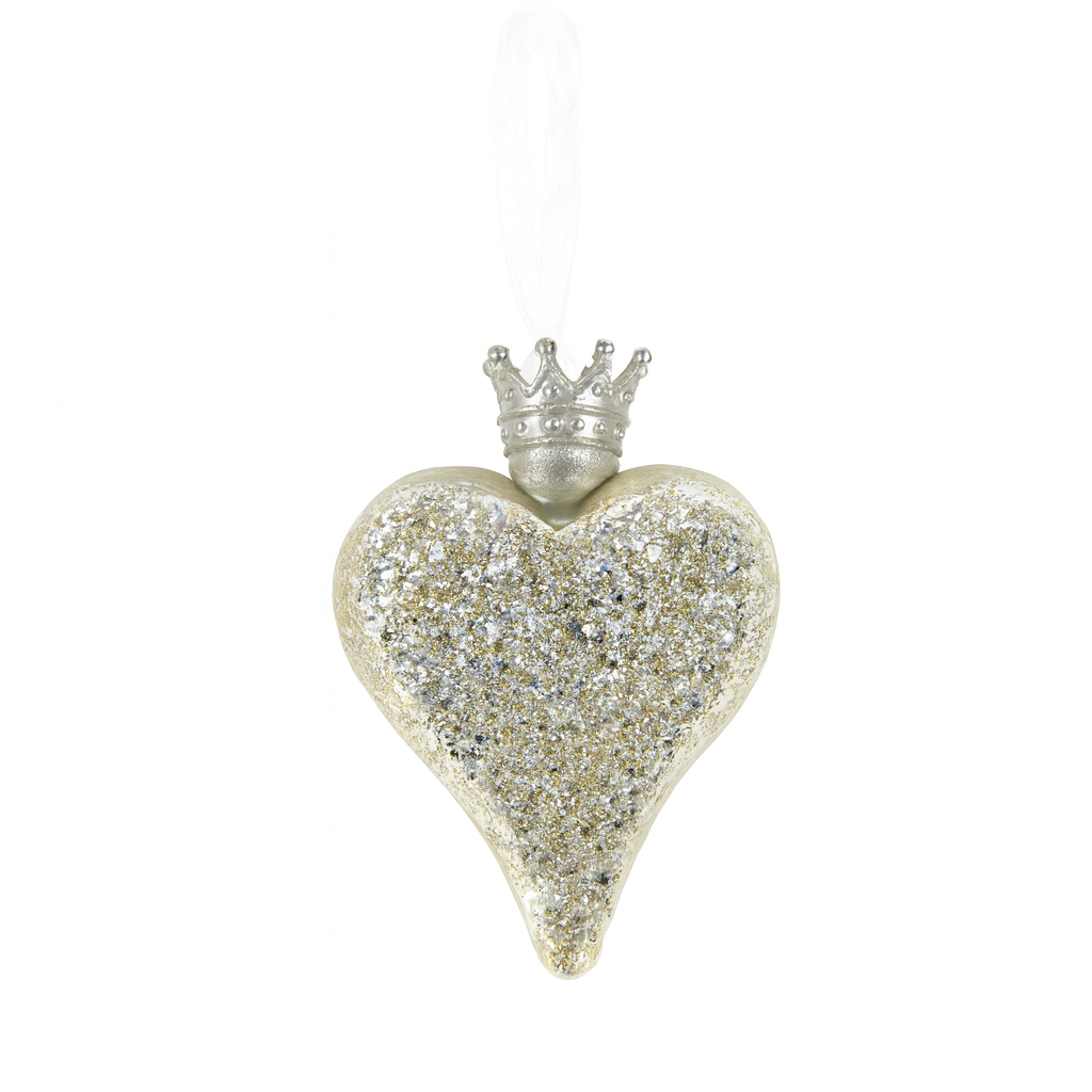 Glitter Hjerte med ophæng 8,6x4x12 cm by Hoff