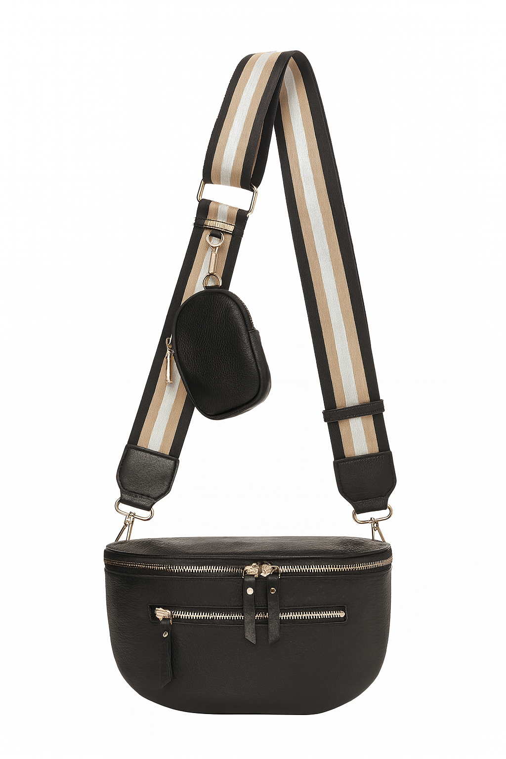 Glitrende bæltetaske med taskestrop 34x8x16cm by Krone 1