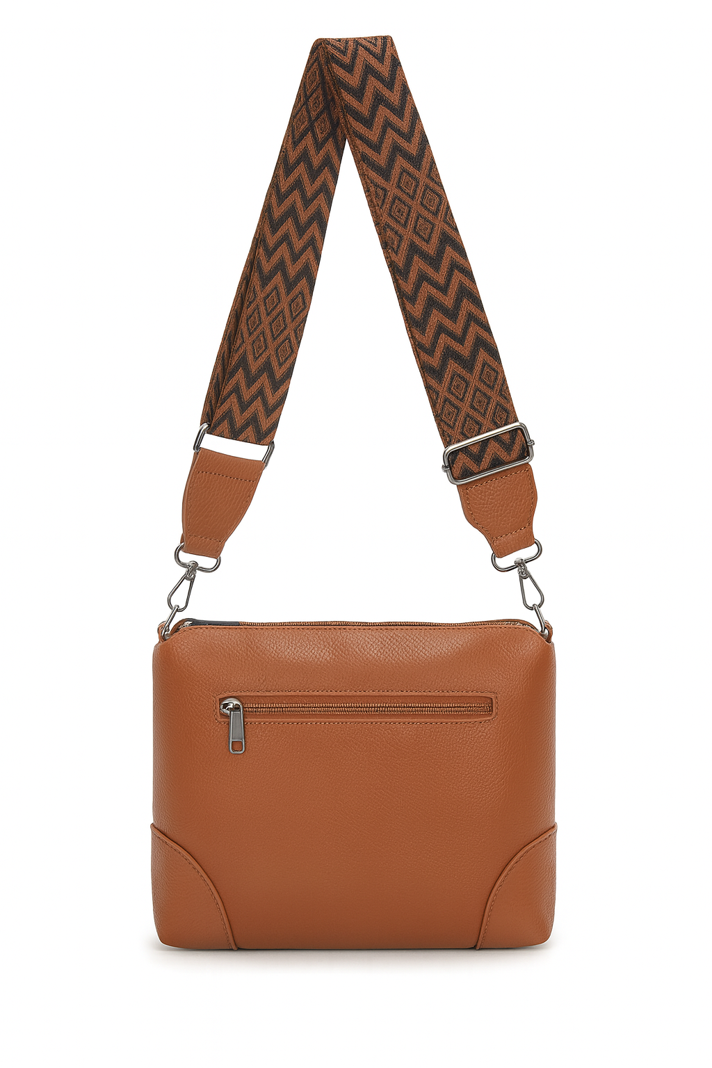 Taske med zigzag taskestrop 22x13x25cm by Eric Bags