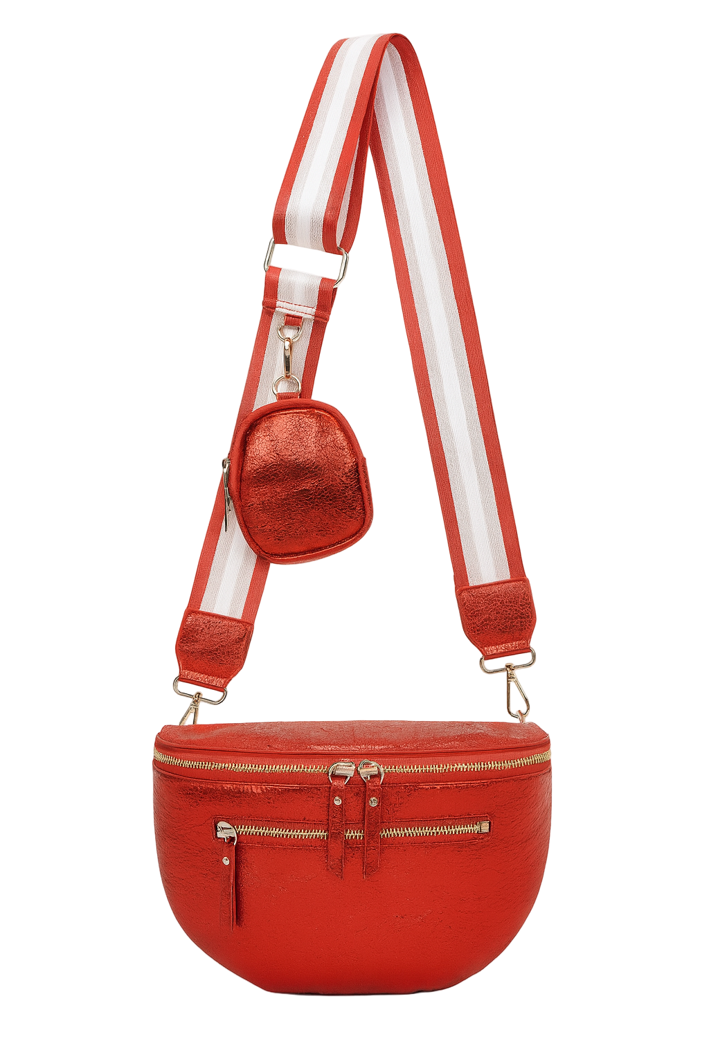 Glitrende bæltetaske med taskestrop 34x8x16cm by Krone 1