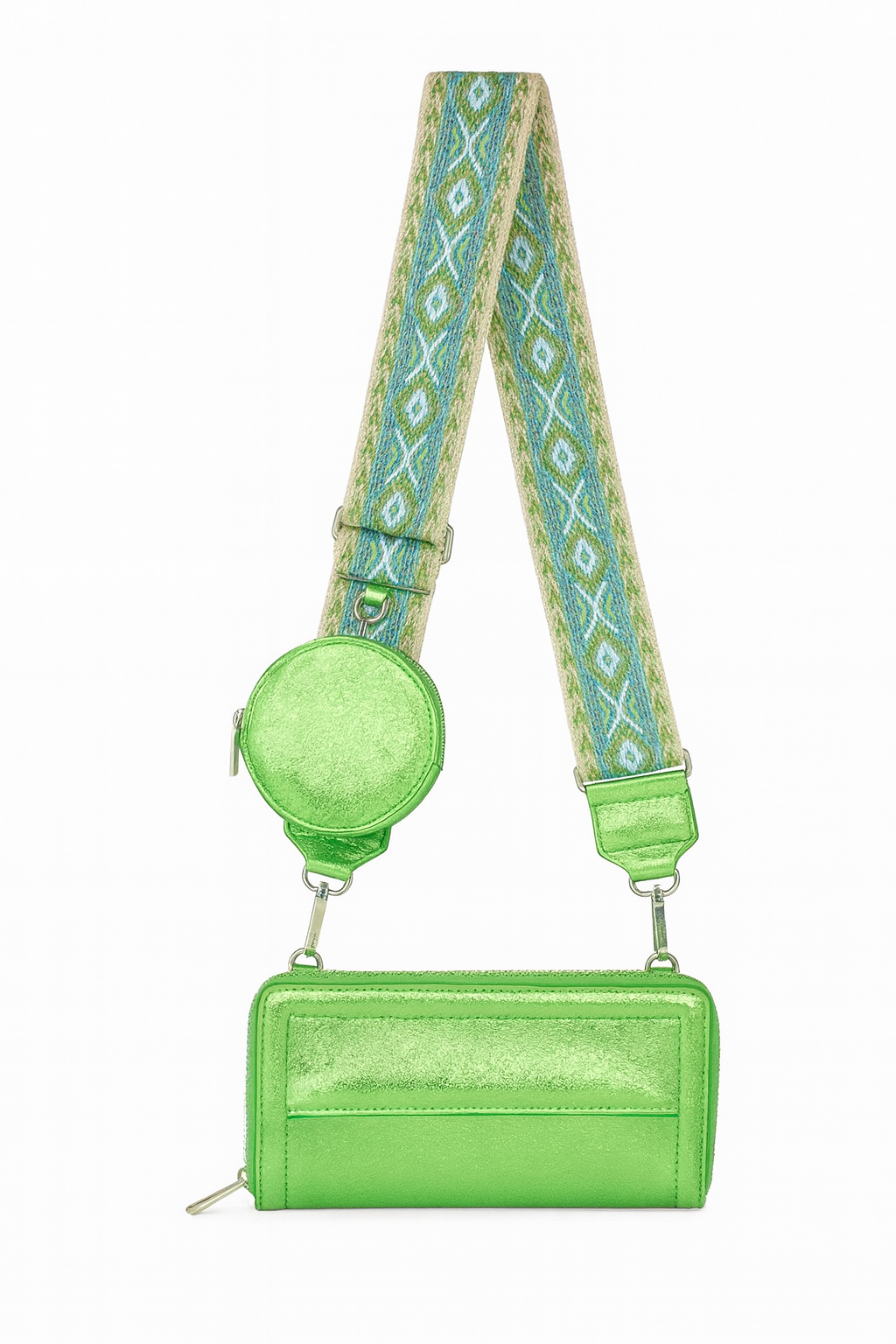 Shiny telefontaske/pung med taskestrop liggende 19.5x11x4.5cm by Krone 1