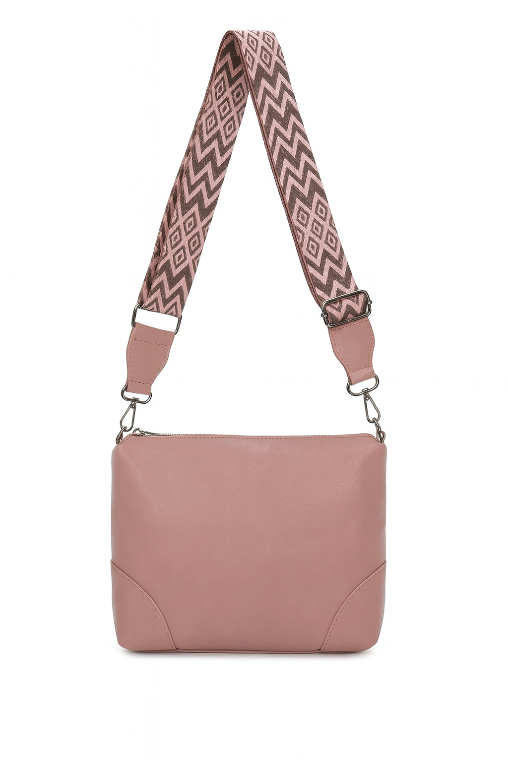 Taske med zigzag taskestrop 22x13x25cm by Eric Bags