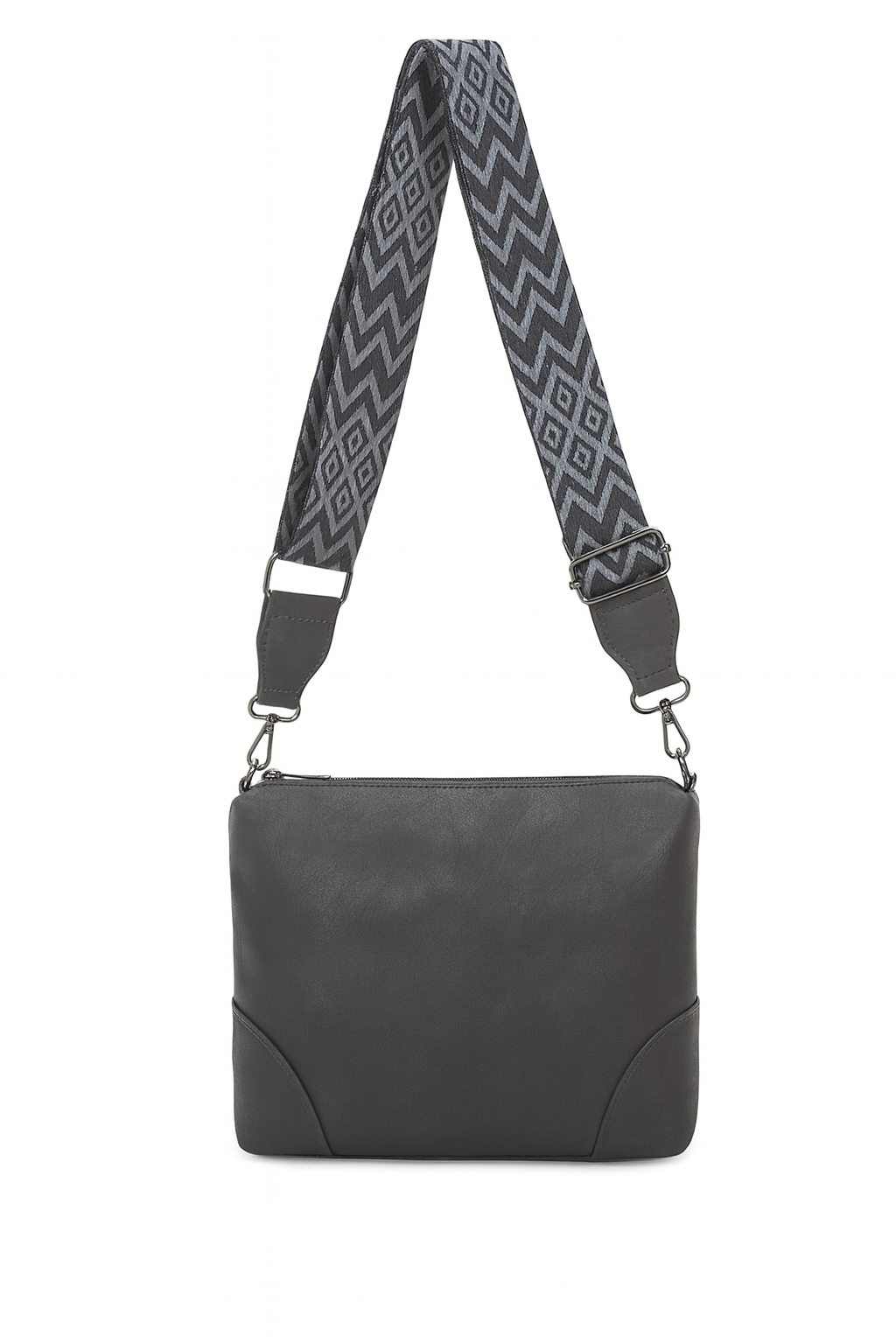 Taske med zigzag taskestrop 22x13x25cm by Eric Bags