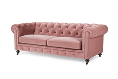 3-personers Chesterfield veloursofa rosa by Collectione