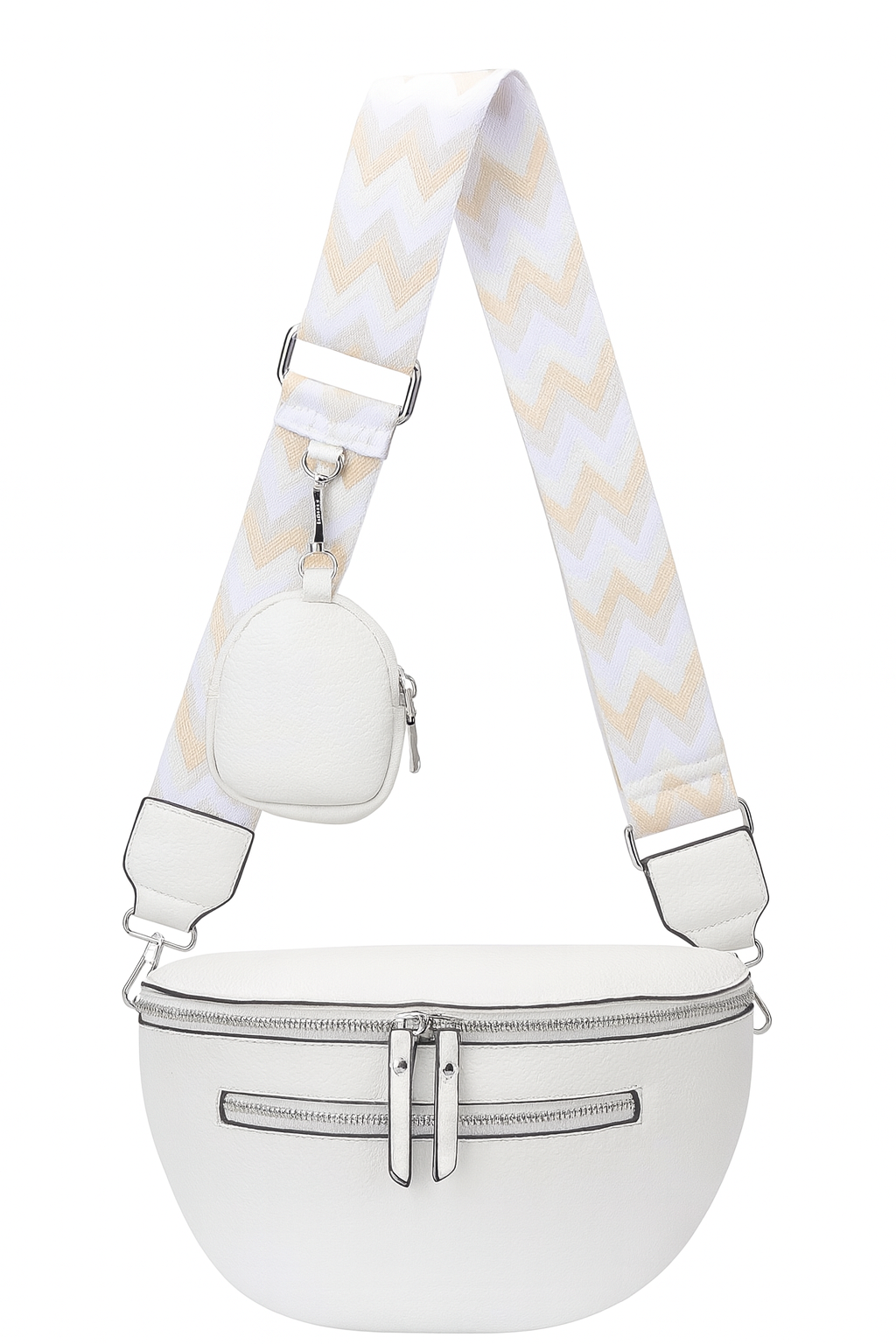 Bæltetaske med dobbelt lynlås 31x9x20cm by Eric Bags