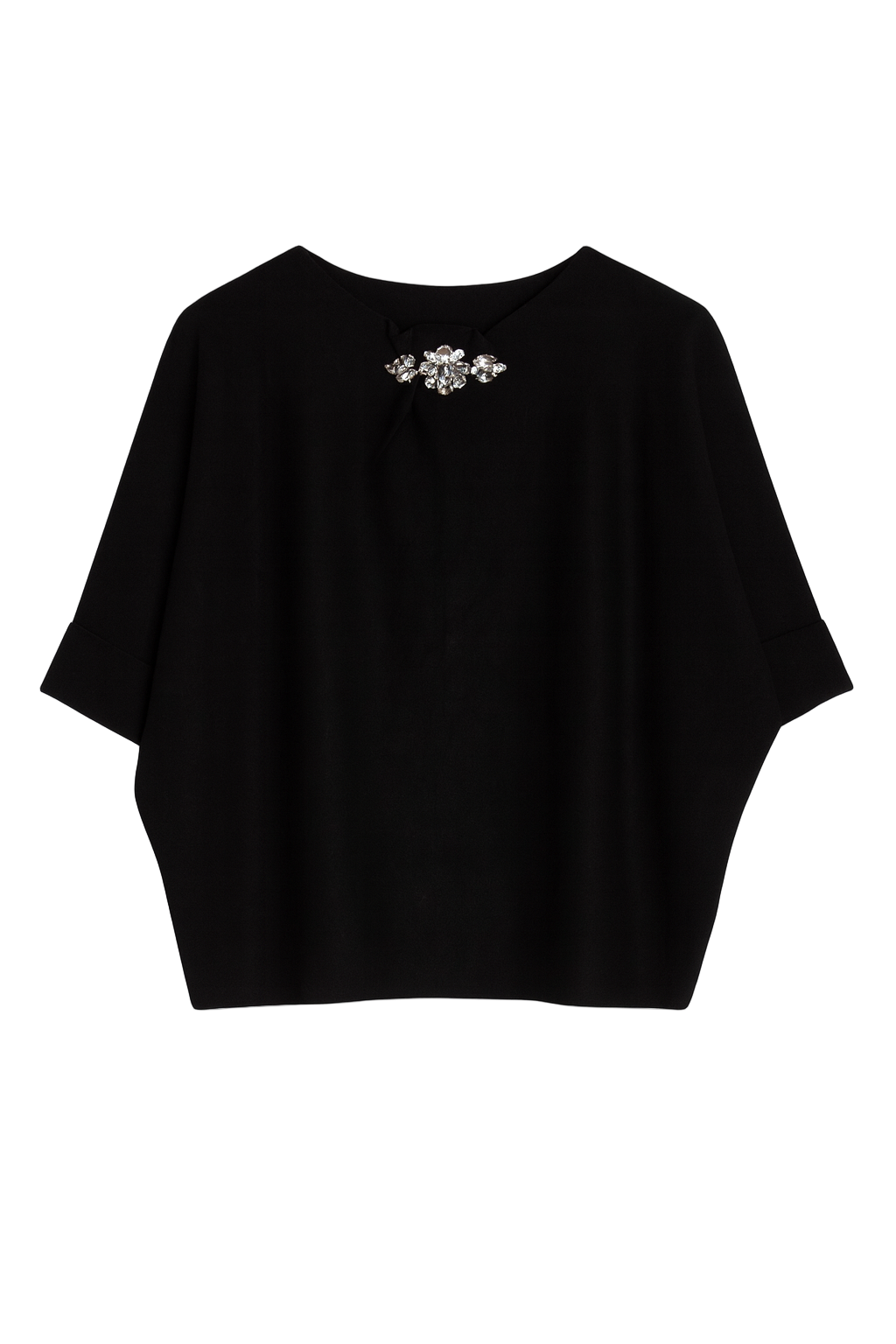 Strik bluse med bling i kraven - ITNOV24