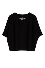 Strik bluse med bling i kraven - ITNOV24