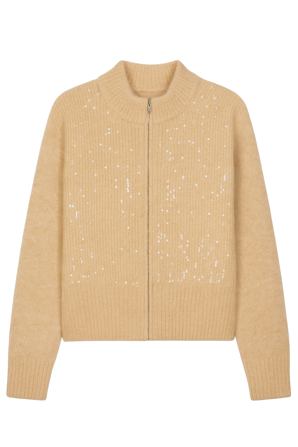 Strikcardigan med pailetter