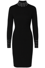 Sort strik kjole med bling turtleneck - ITNOV24