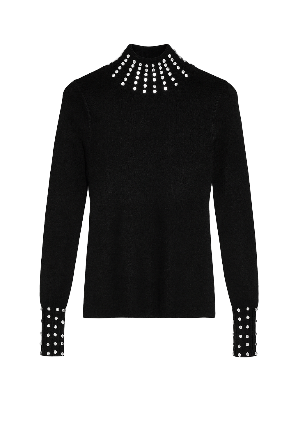 Sort strik bluse med bling turtleneck - ITNOV24