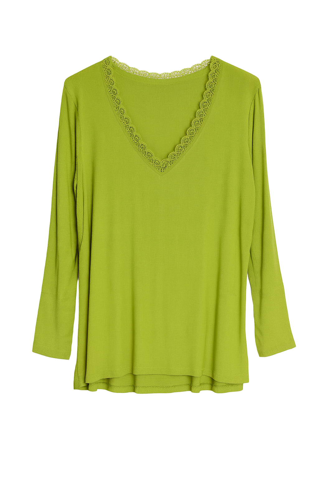 Top med lange ærmer og v-hals med blonde by Krone 1