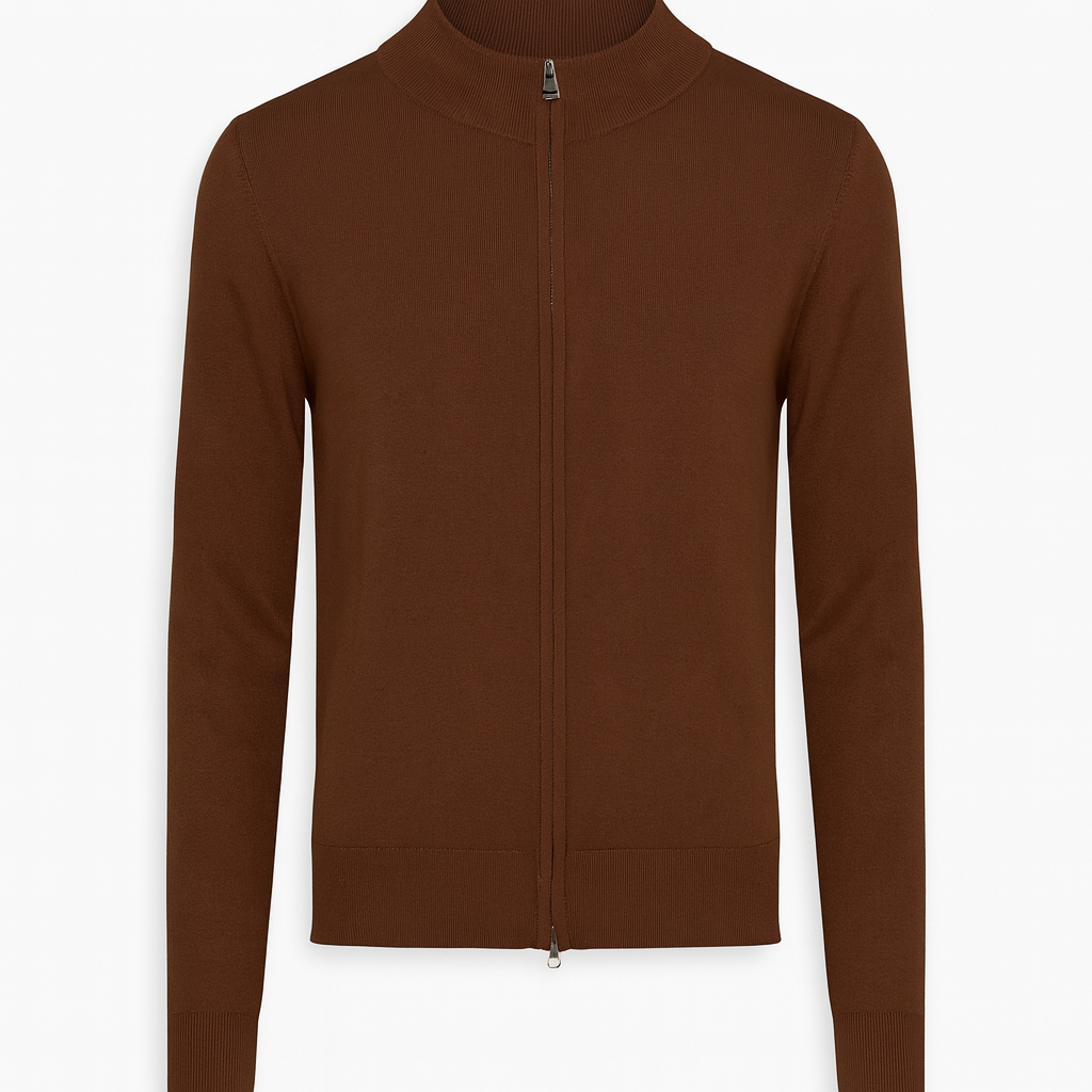 Herre strikcardigan med lynlås - Ingen returret - ITNOV24 by Krone 1