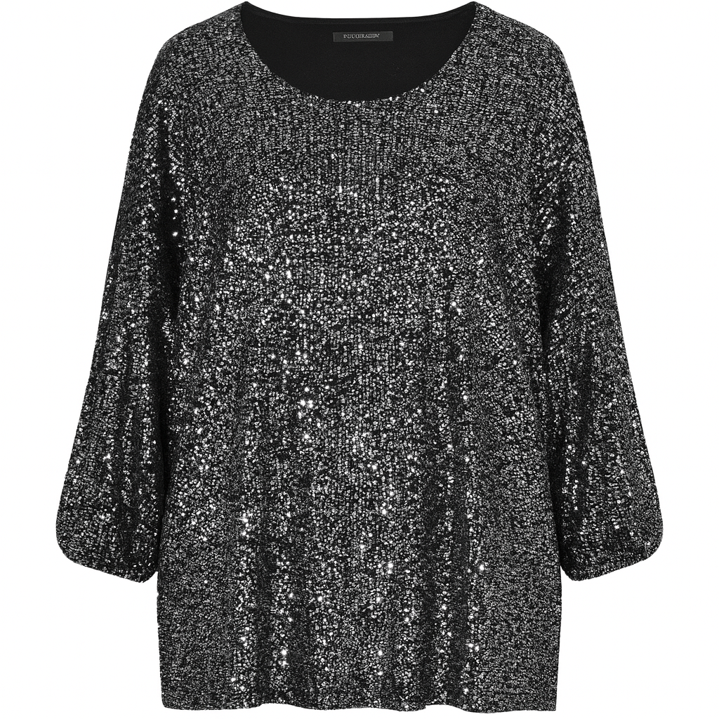 Pailetbluse med elastik ved ærme - Brystmål 130cm - Ingen returret by Krone 1