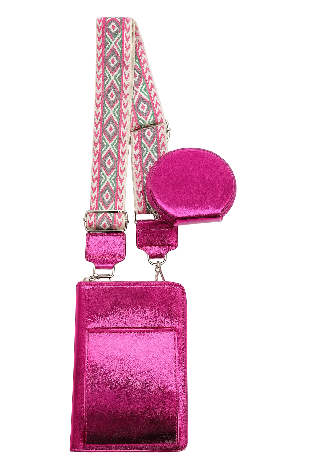 Shiny telefontaske/pung med skulderstrop stående – 20cm x 11cm x 4cm by Krone 1