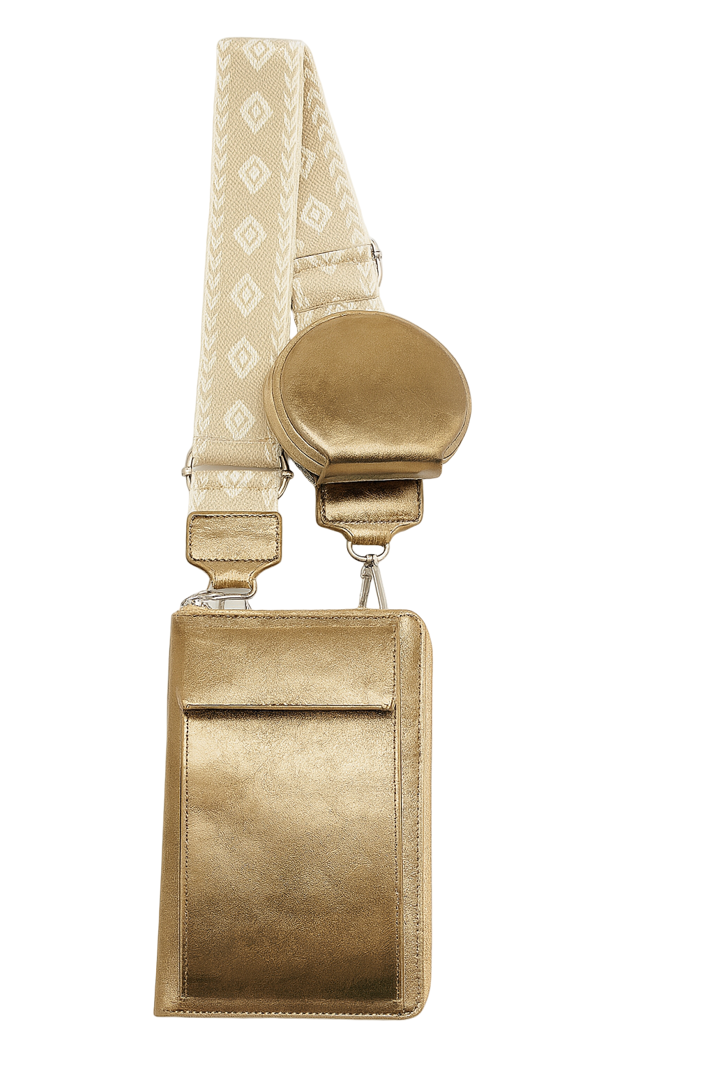 Shiny telefontaske/pung med skulderstrop stående – 20cm x 11cm x 4cm by Krone 1