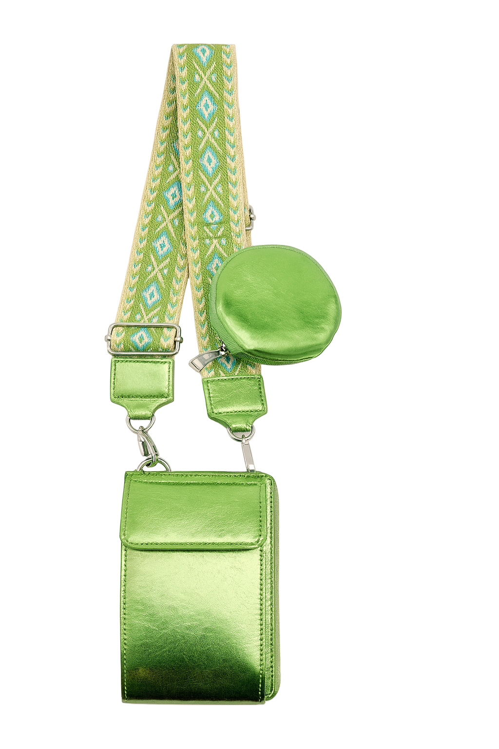 Shiny telefontaske/pung med skulderstrop stående – 20cm x 11cm x 4cm by Krone 1