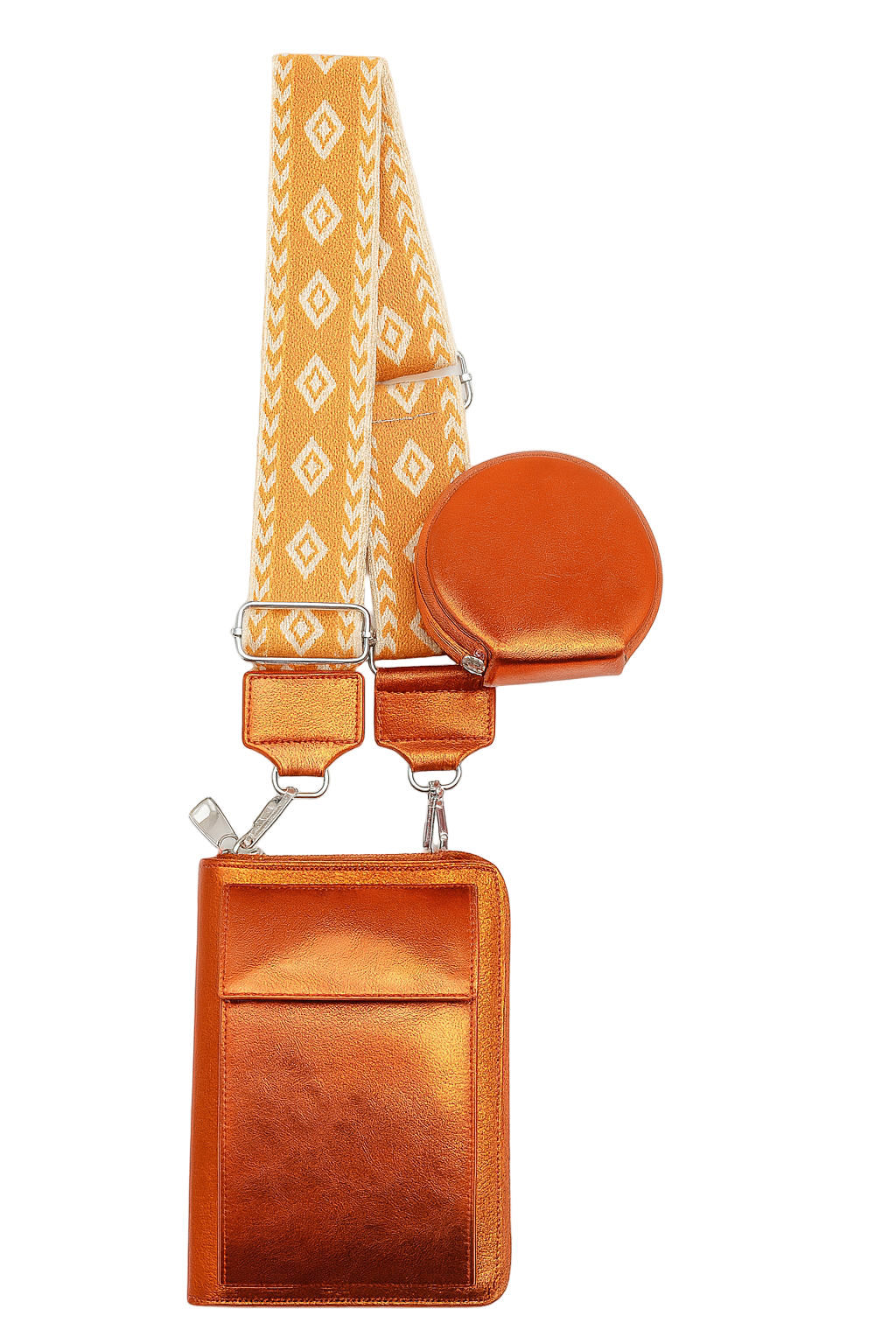 Shiny telefontaske/pung med skulderstrop stående – 20cm x 11cm x 4cm by Krone 1