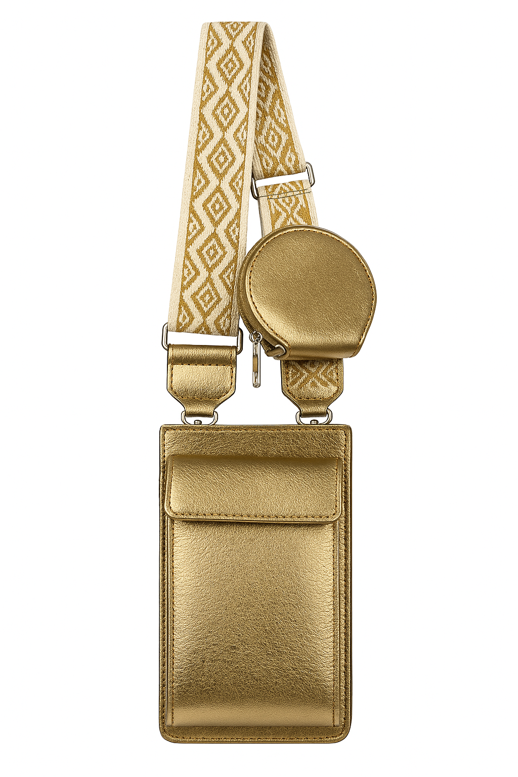 Shiny telefontaske/pung med skulderstrop stående – 20cm x 11cm x 4cm by Krone 1