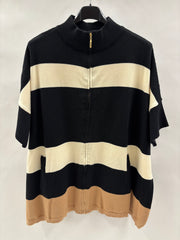 Strikcardigan Striber, Lynlås