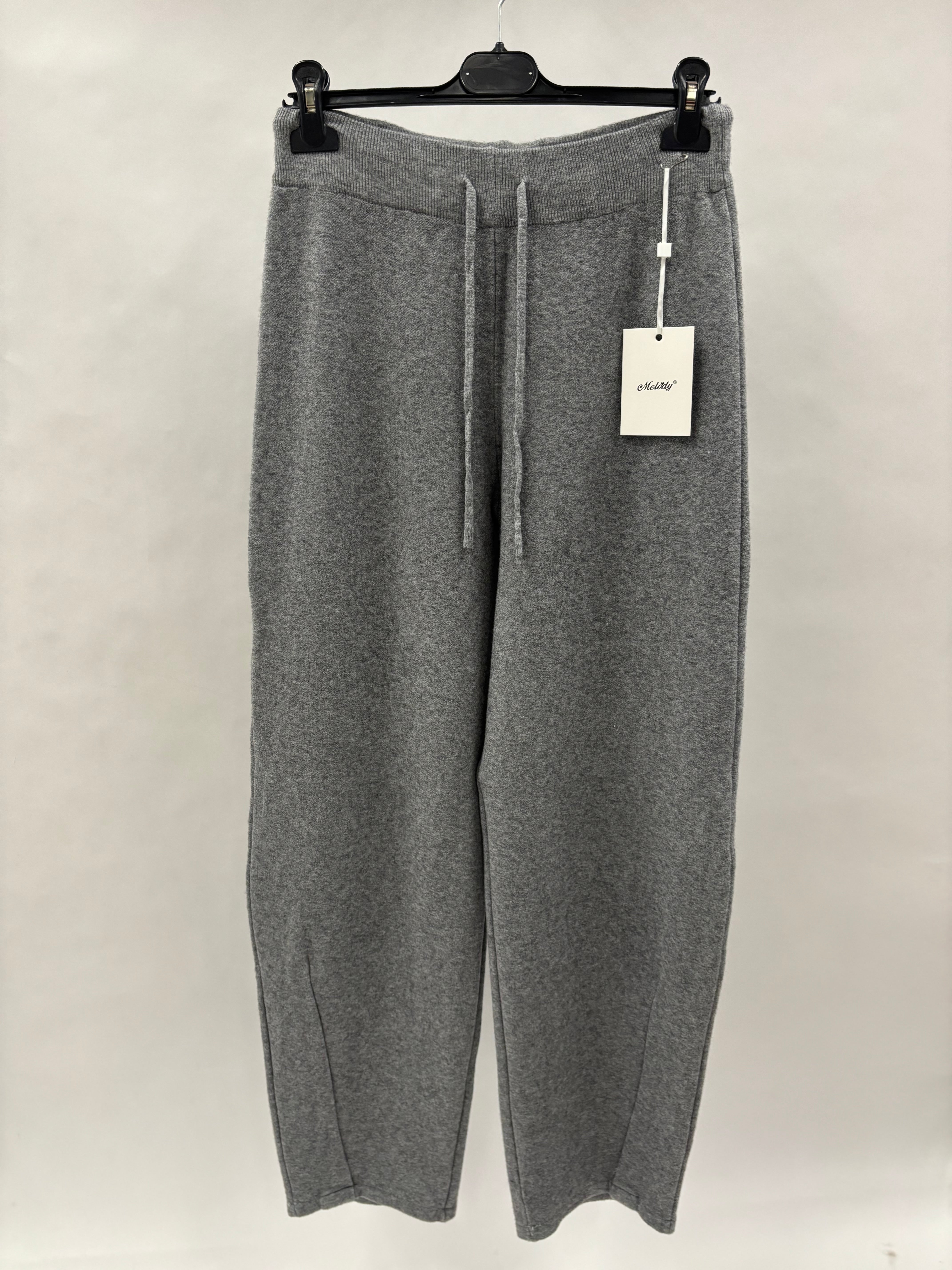 Ensfarvede Strikbukser