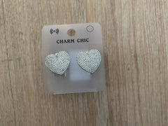 Hjerte bling øreringe klips by Krone 1