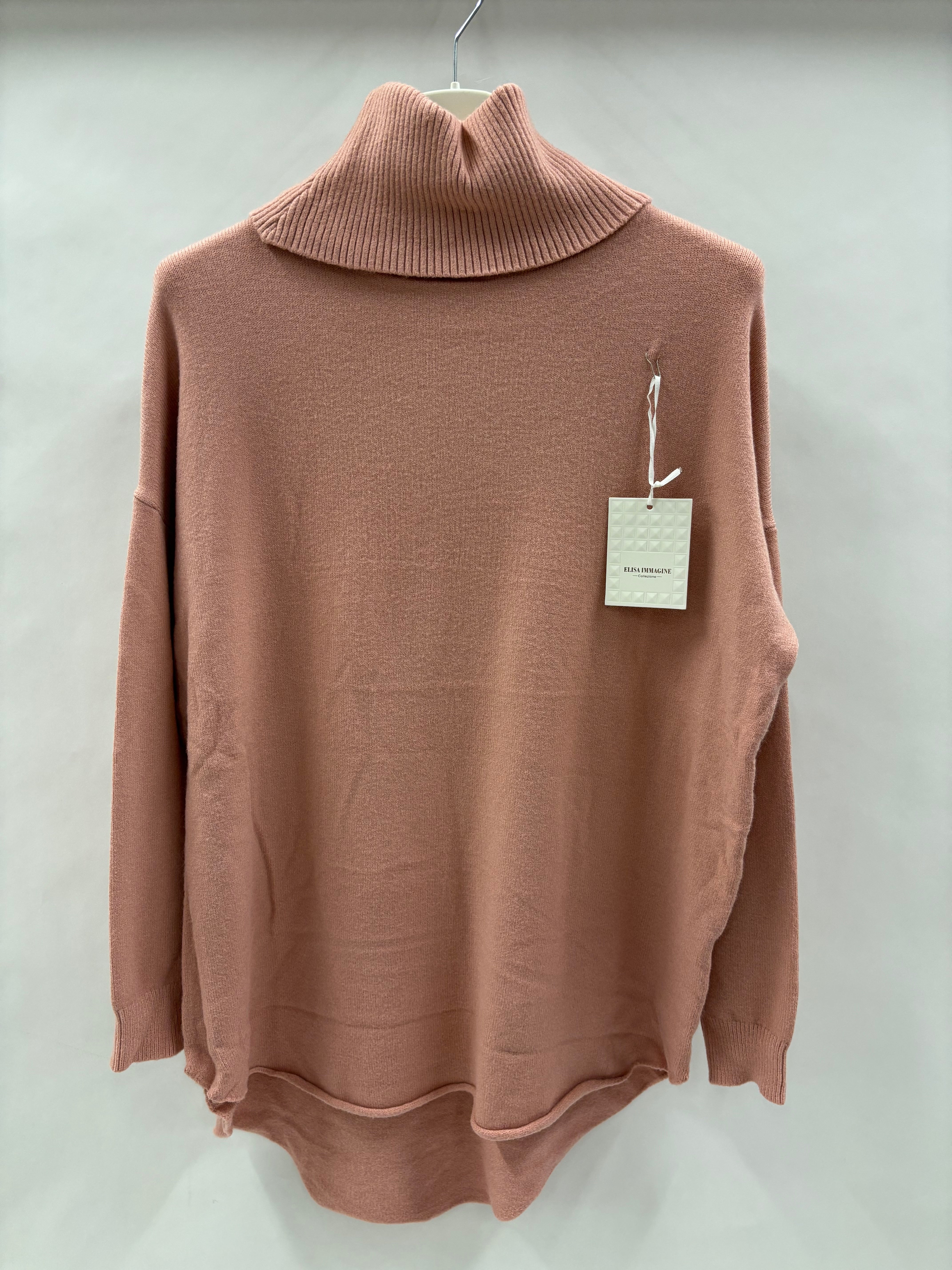 Strikbluse Rullekrave