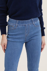 Jeans med elastik i taljen midwash by Krone 1