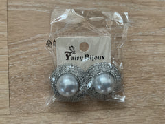 Statement Bling ørering med perle by Krone 1