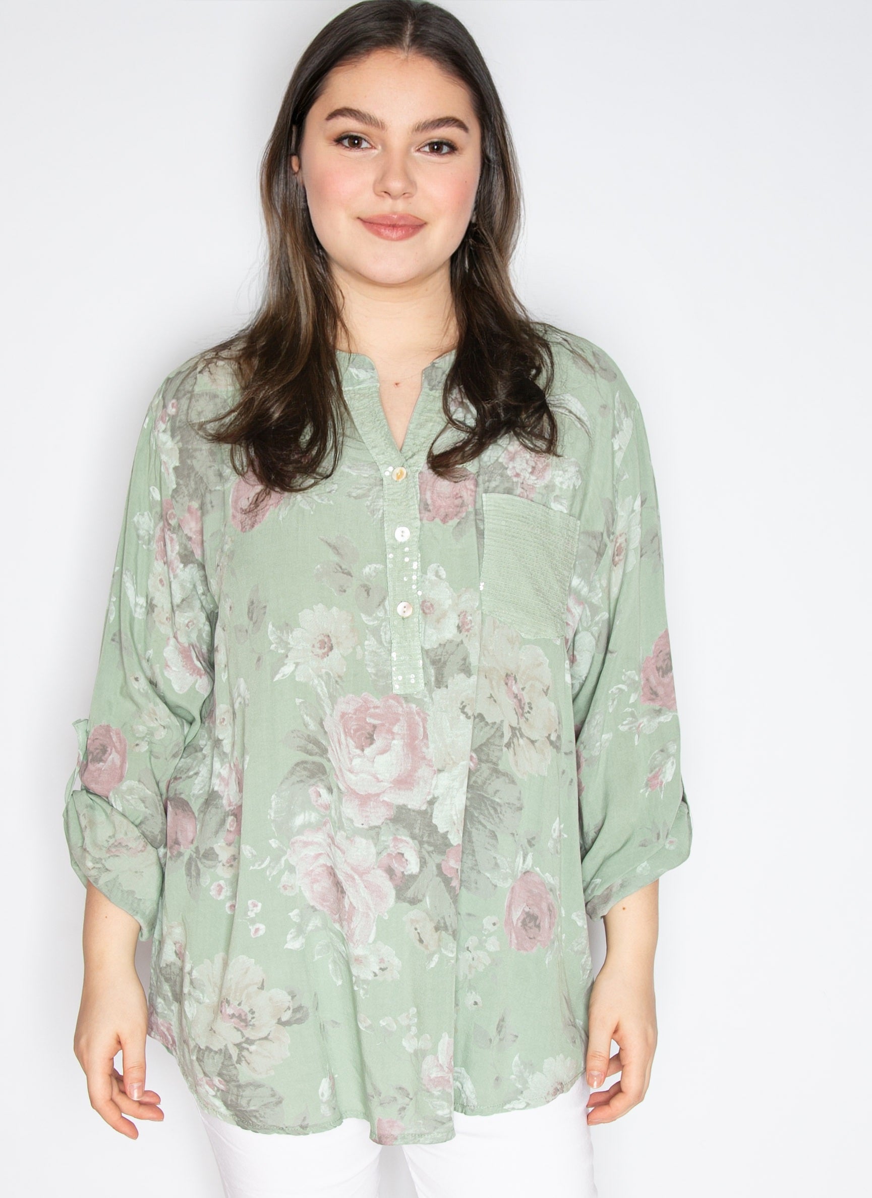 Skjorte med rose print - ITMAJ25