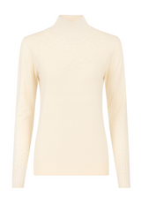 Strikbluse med bling og krave