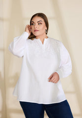 No. 1 By Ox bluse med broderinger øverst by Krone 1