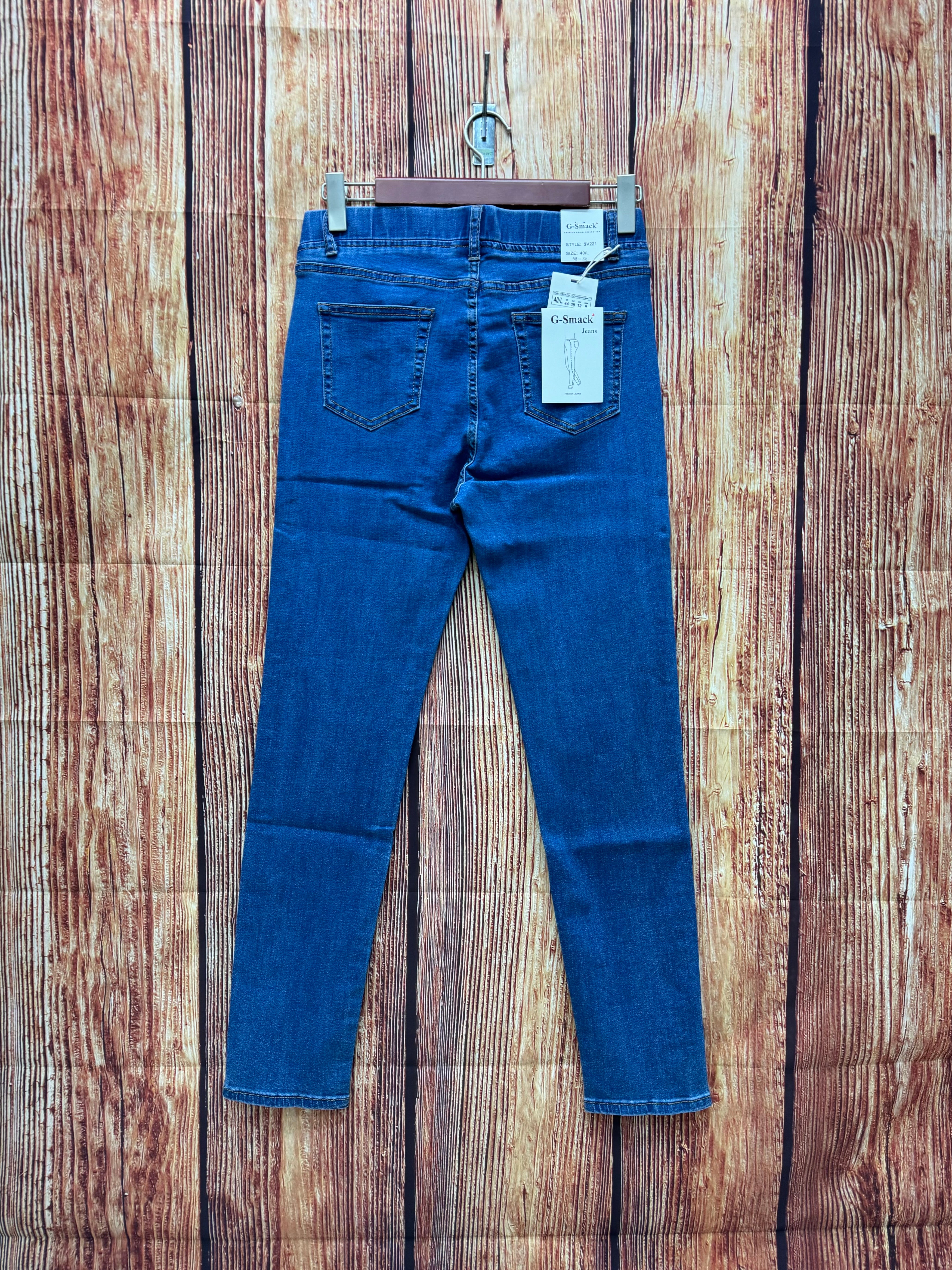 Jeggings med elastik i taljen mørkvask by Krone 1