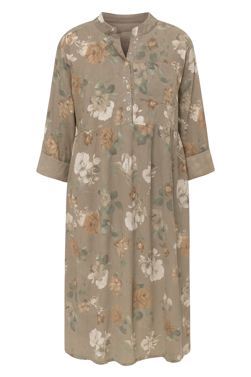 Fløjlskjole med blomster - Brystmål 130cm by Krone 1