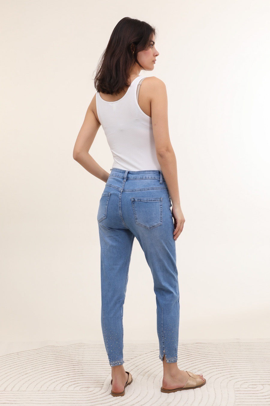 Jeans med bling slids 7/8 by Krone 1