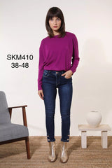 Jeans med guldknapper ved ankel by Krone 1