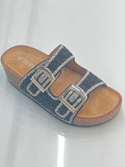 Kilehæl sandaler med bling