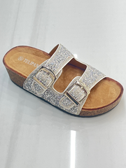 Kilehæl sandaler med bling