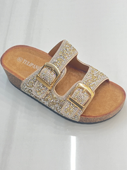 Kilehæl sandaler med bling