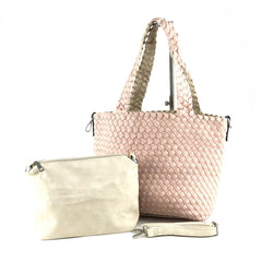 Flettet shoppertaske vendbar beige by Krone 1