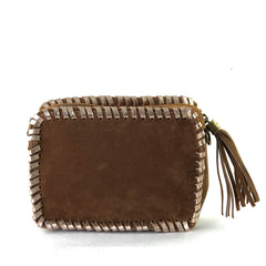 Skind crossbody taske med flettet kant by Krone 1