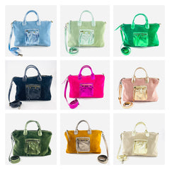 Ruskindstaske med metallic skinddetaljer by Krone 1