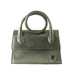 Metallic lædertasker med rem by Krone 1