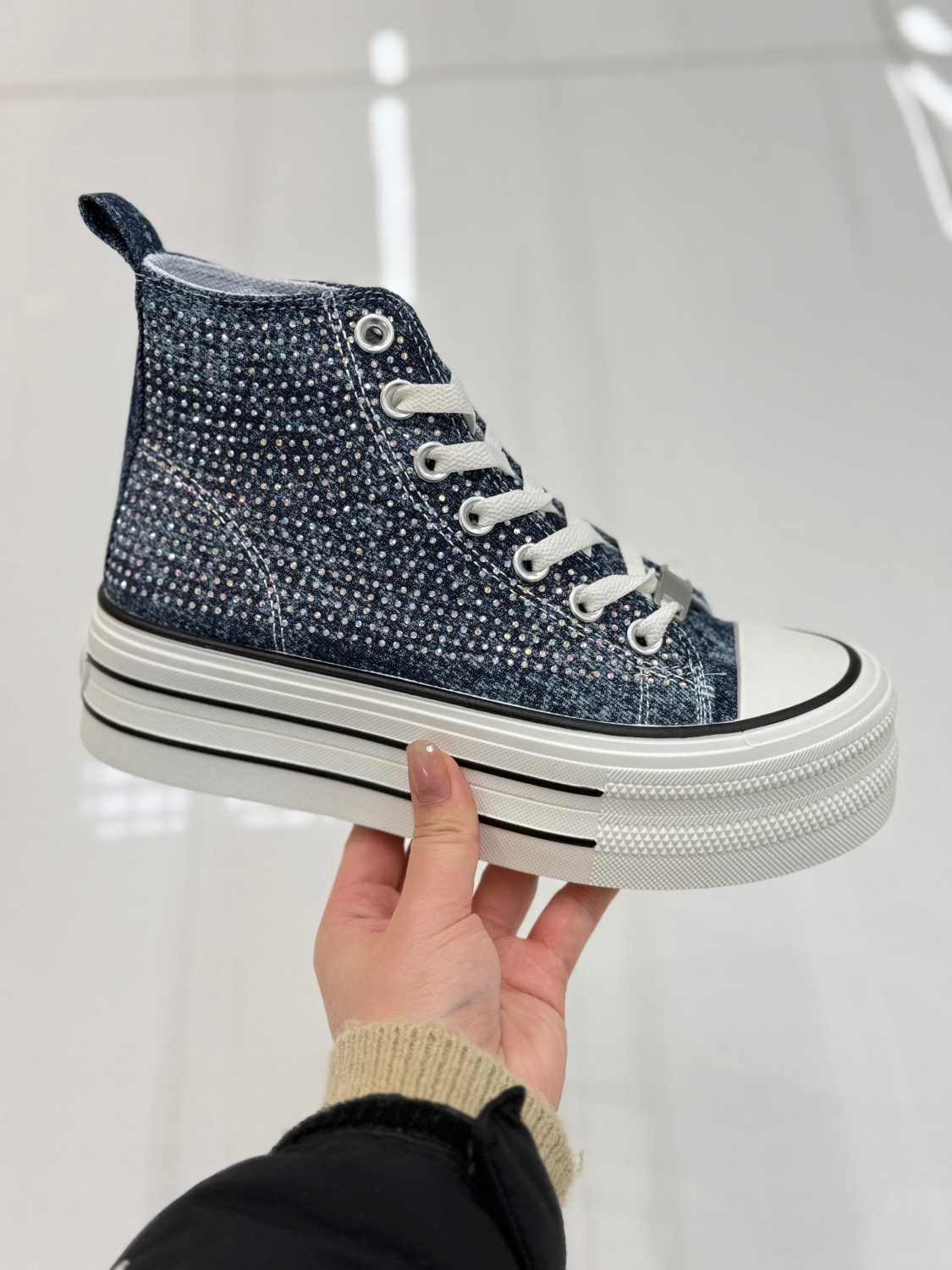 Sneakers med bling denim - ITMARTS25 by Gioia